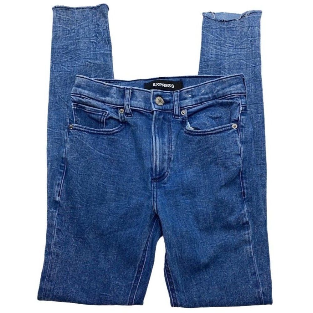 Express Medium Wash High Rise Stretch Jegging‎ Denim Jeans Sz 0